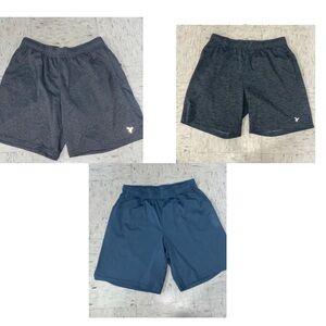 Size medium three short bundle light grey, blue and dark grey